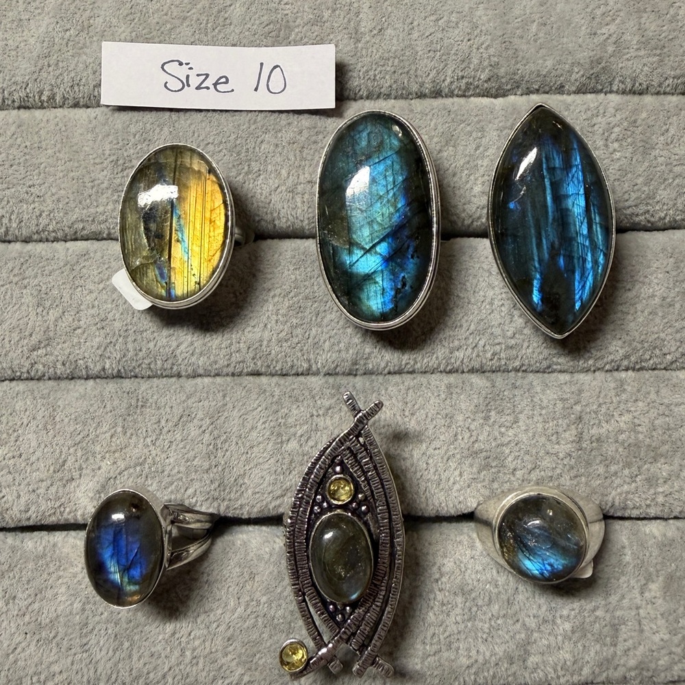 Sizes 9-11 Labradorite Rings - Picture 5 of 9